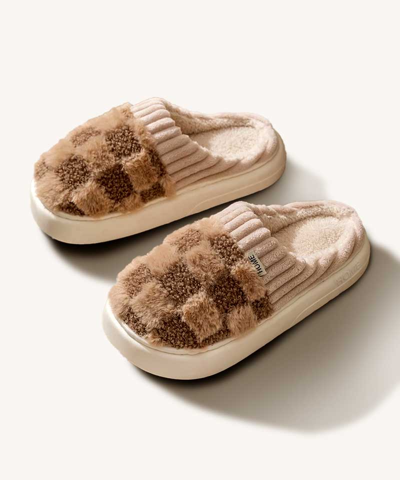 Pantufa Feminina Chess Marrom L | Pantufas & Pijamas