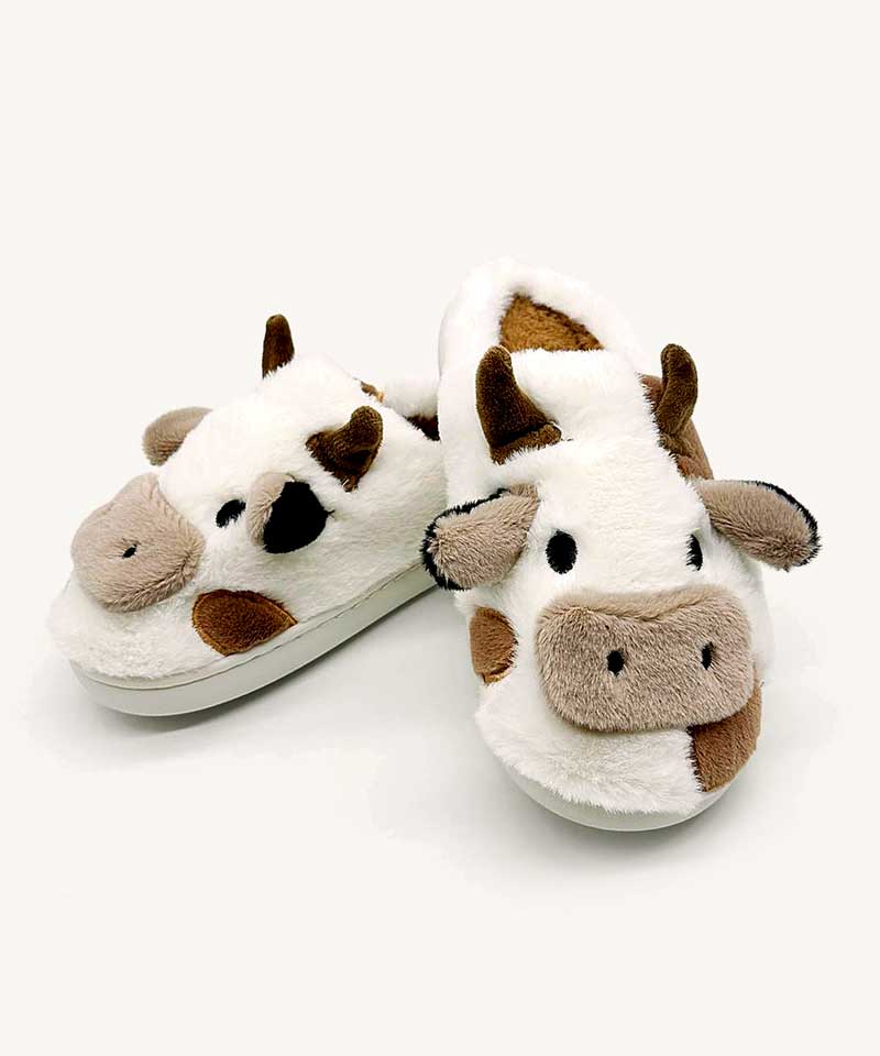 Pantufa de Bichinho Vaquinha Moo Marrom Infantil | Pantufas & Pijamas - Dream Fashion