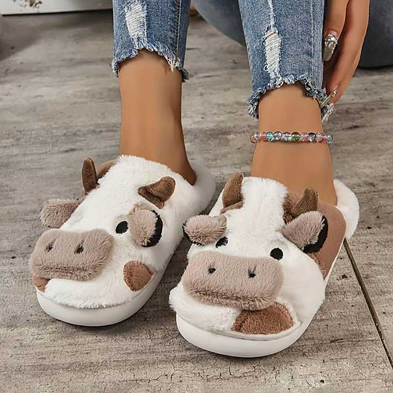 Pantufa de Bichinho Vaquinha Moo Marrom 3 | Pantufas & Pijamas - Dream Fashion