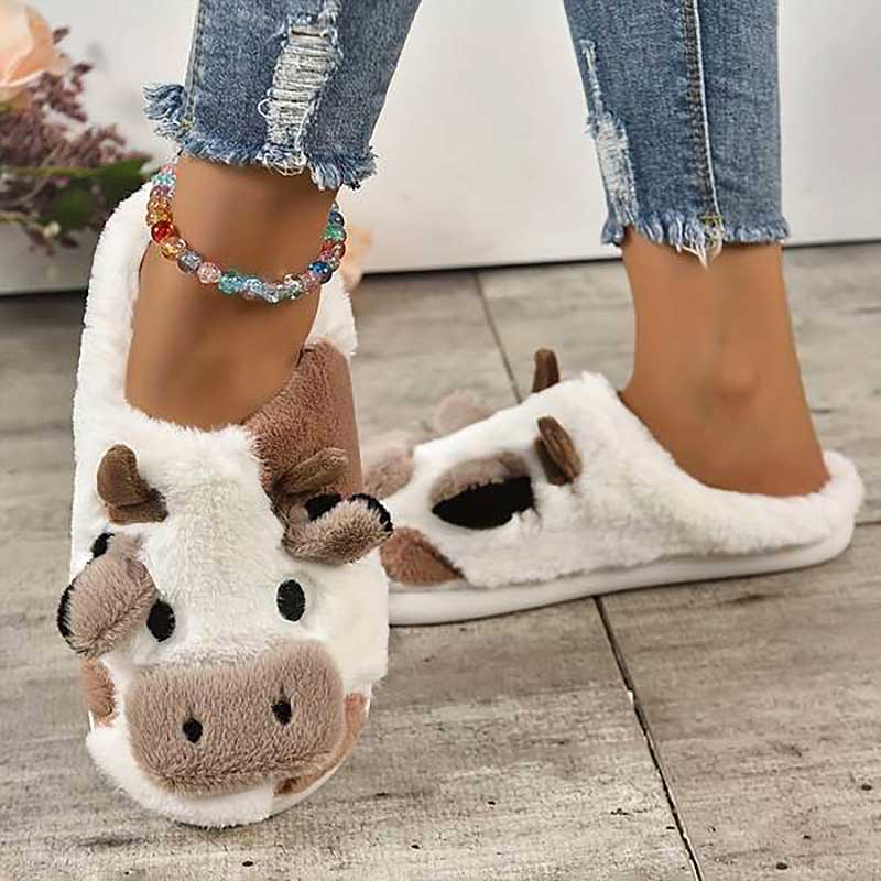 Pantufa de Bichinho Vaquinha Moo Marrom 1 | Pantufas & Pijamas - Dream Fashion