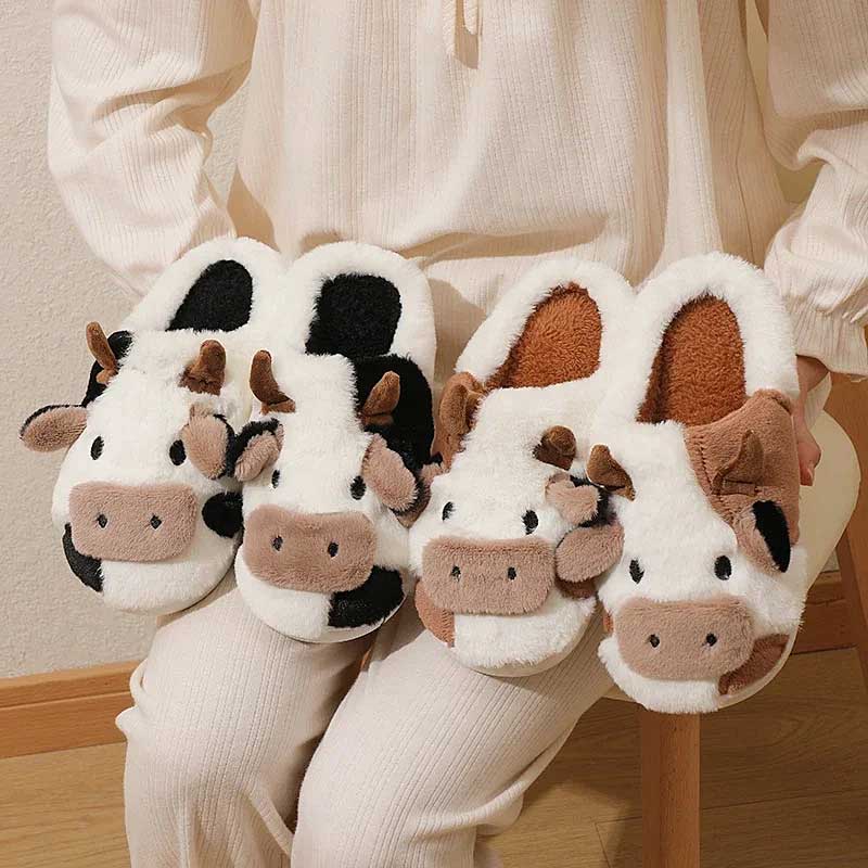 Pantufas de Bichinho Vaquinha Moo 4 | Pantufas & Pijamas - Dream Fashion