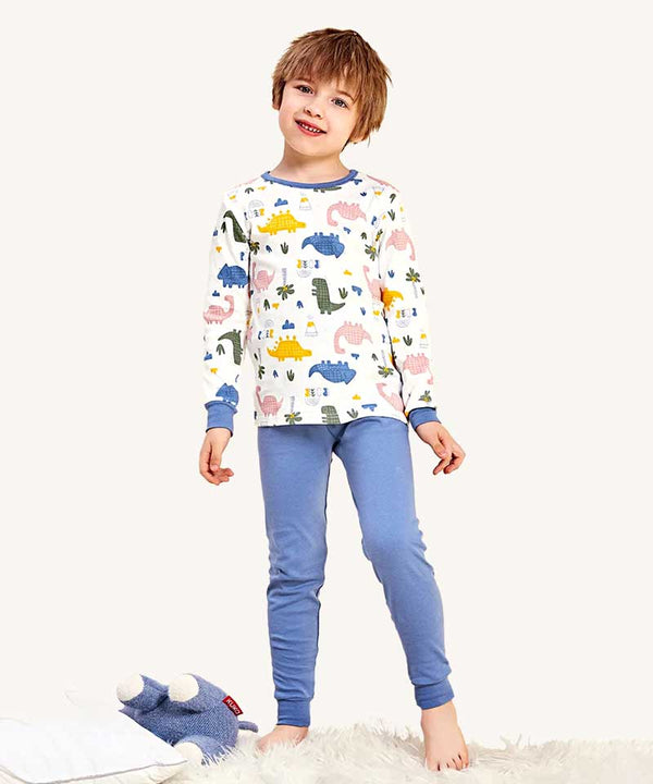 Pijama Infantil de Inverno Dinos Colors | Pantufas & Pijamas - Dream Fashion