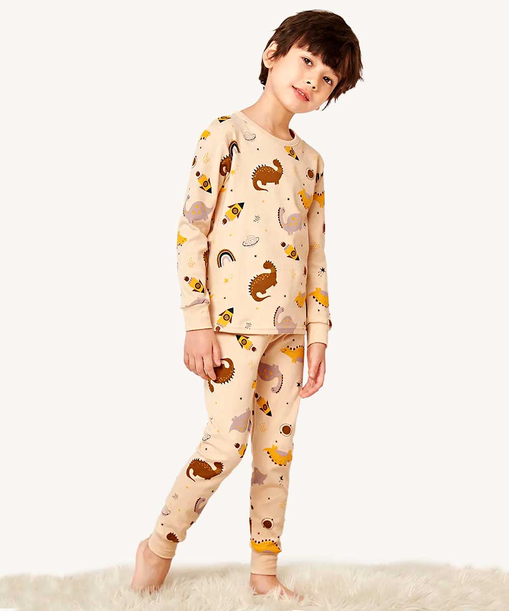 Pijama Infantil de Inverno Dinos Space - Pantufas & Pijamas - Dream Fashion